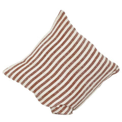 Rust & Ivory Striped Cotton Cushion Cover | 45x45 cm | Modern Minimal Printed Pillow Cover with Concealed Zip