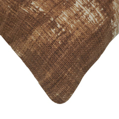 Abstract Brown Printed Cotton Cushion Cover 45x45 cm | Modern Textured Decorative Throw Pillow Cover | Concealed Zip | Sofa & Living Room Décor