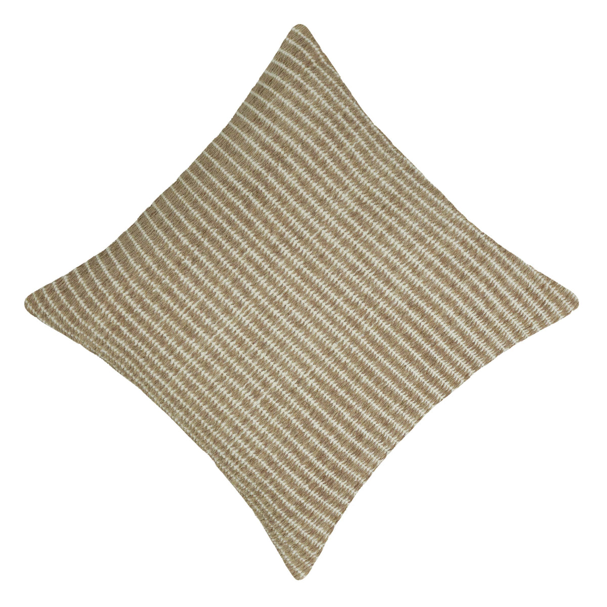 Handwoven Cotton Cushion Cover – Beige & Natural Textured Stripe, 45 x 45 cm