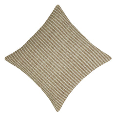 Handwoven Cotton Cushion Cover – Beige & Natural Textured Stripe, 45 x 45 cm