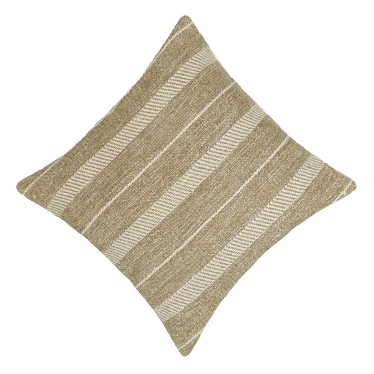 Handwoven Cotton Cushion Cover – Beige & Cream Striped Design – 45 x 45 cm