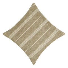 Handwoven Cotton Cushion Cover – Beige & Cream Striped Design – 45 x 45 cm