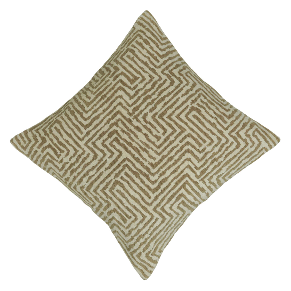 Geometric Jacquard Cotton Cushion Cover 45x45 cm | Woven Beige & Ivory Decorative Throw Pillow Cover | Hidden Zip | Modern Boho Home Décor