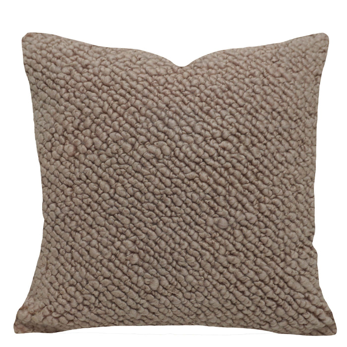 Handwoven Wool Cushion Cover – Textured Taupe Beige – 45 x 45 cm
