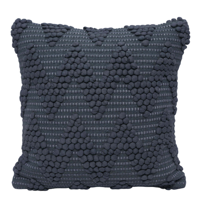 Handwoven Cotton Chindi Cushion Cover – Textured Charcoal Grey 45 x 45 cm