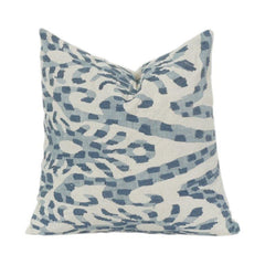 Handcrafted Look Blue Abstract Print Cotton Cushion Cover – Soft Home Décor Accent