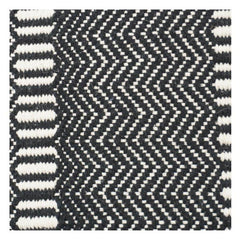 Handwoven Black & White Geometric Cotton Cushion Cover | 45x45 cm | Textured Boho Modern Design