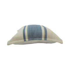 Handmade Blue Stripe Cotton Cushion Cover 45x45 cm | Woven Herringbone Decorative Throw Pillow Cover