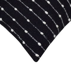 Handwoven Black & White Cotton Cushion Cover 45x45 cm | Textured Woven Striped Decorative Throw Pillow Cover | Modern Boho Home Décor