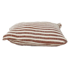 Rust & Ivory Striped Cotton Cushion Cover | 45x45 cm | Modern Minimal Printed Pillow Cover with Concealed Zip