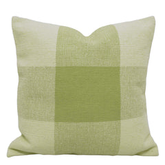 Sage Green & Ivory Check Handwoven Cotton Cushion Cover 45x45 cm