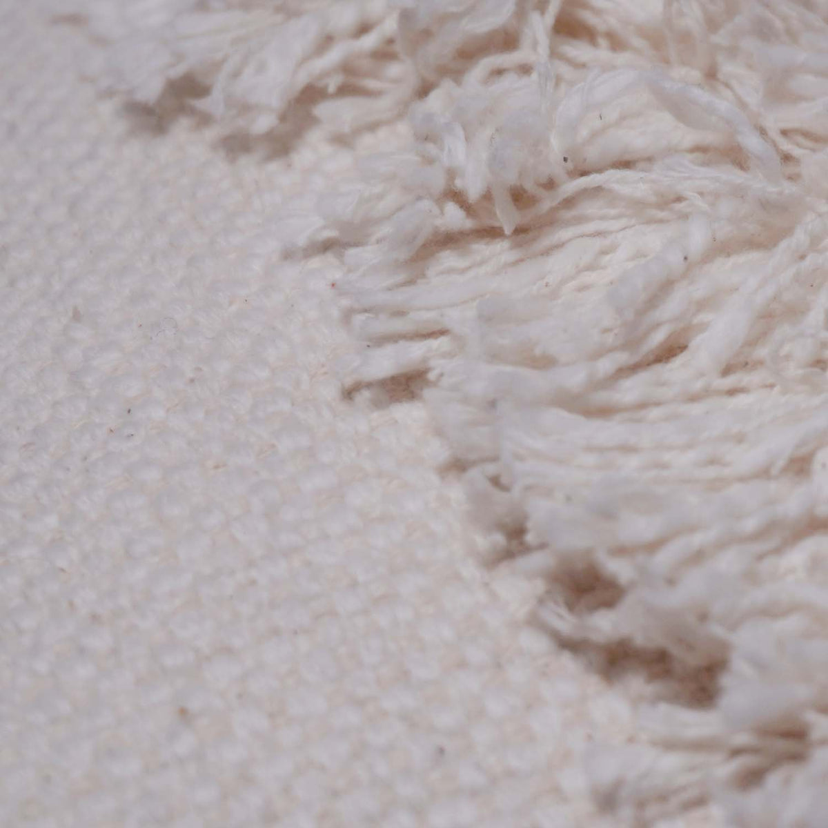 Ivory Tufted Cotton Cushion Cover 45x45 cm | Textured Boho Decorative Pillow Cover with Fringe Detail - Bulk manufacturer & supplier from Panipat, India