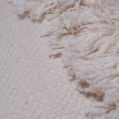 Ivory Tufted Cotton Cushion Cover 45x45 cm | Textured Boho Decorative Pillow Cover with Fringe Detail