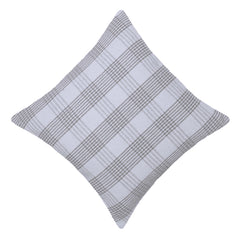 Handwoven Grey & White Striped Cushion Cover – 45 x 45 cm