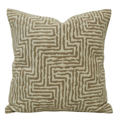 Geometric Jacquard Cotton Cushion Cover 45x45 cm | Woven Beige & Ivory Decorative Throw Pillow Cover | Hidden Zip | Modern Boho Home Décor