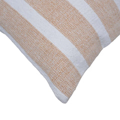 Handwoven Cotton Striped Cushion Cover 30x50 cm | Beige & White Woven Lumbar Cushion Cover | Modern Farmhouse Decorative Pillow Cover
