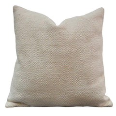Ivory Textured Cotton Cushion Cover | Geometric Woven Throw Pillow Cover | 45x45 cm Minimalist Home Décor