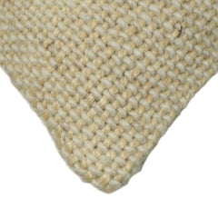 Handwoven Textured Polyester Cushion Cover – Beige, 45 x 45 cm