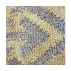 Handwoven Jute Cushion Cover with Textured Geometric Pattern | Rustic Boho Decorative Pillow Cover | 18x18 Inch