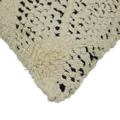 Handwoven Ivory & Black Textured Cushion Cover – 45 x 45 cm | Boho Geometric Accent Pillow Cover