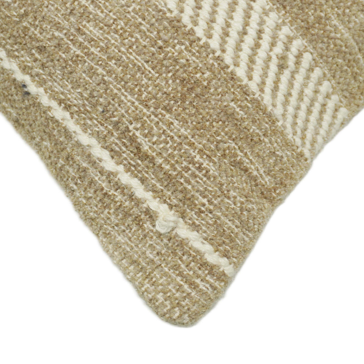 Handwoven Cotton Cushion Cover – Beige & Cream Striped Design – 45 x 45 cm