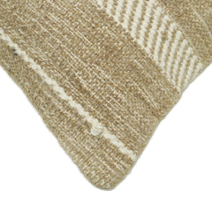 Handwoven Cotton Cushion Cover – Beige & Cream Striped Design – 45 x 45 cm