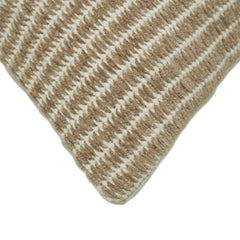 Handwoven Cotton Cushion Cover – Beige & Natural Textured Stripe, 45 x 45 cm