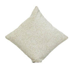 Textured Jacquard Cotton Cushion Cover – Minimal Abstract Pattern | 45x45 cm | Neutral Beige Decorative Pillow Case