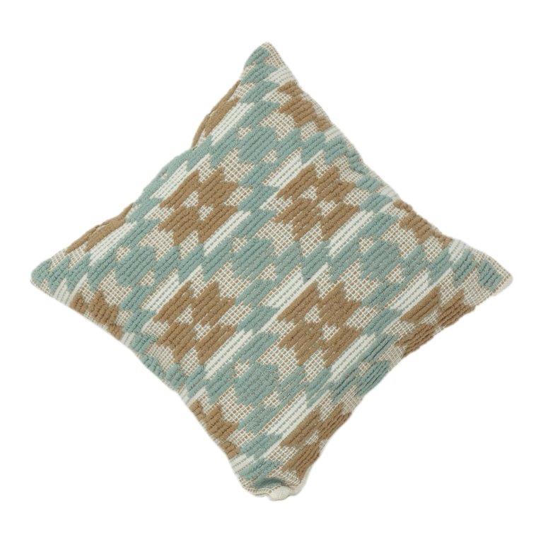 Handmade Embroidered Cotton Cushion Cover 45x45 cm | Abstract Floral Textured Pillow | Boho Modern Home Décor