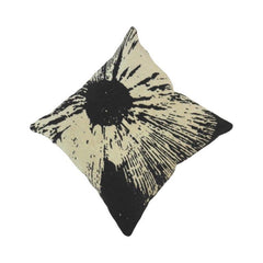 Black & Ivory Abstract Floral Jacquard Cushion Cover – 45x45 cm | Modern Decorative Throw Pillow Cover