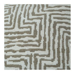 Geometric Embroidered Cotton Cushion Cover | Modern Abstract Pattern | Neutral Beige Decor Pillow | 18x18 Inch