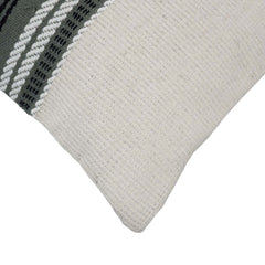 Handmade Woven Cotton Cushion Cover 40 x 60 cm | Modern Striped Textured Lumbar Cushion Cover | Decorative Sofa & Bed Pillow Cover with Concealed Zipper