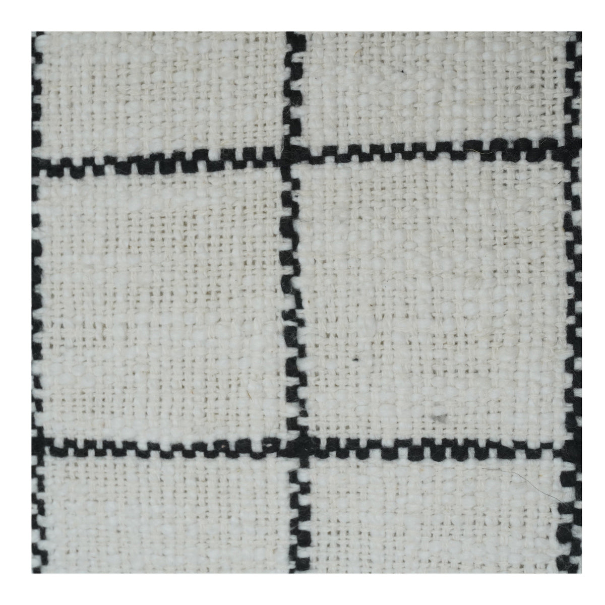 Minimalistischer Kissenbezug aus Baumwolle mit schwarzem Gittermuster | Moderner Kissenbezug mit Karomuster | 45x45 cm - Bulk manufacturer & supplier from Panipat, India