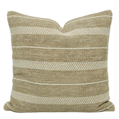 Handwoven Cotton Cushion Cover – Beige & Cream Striped Design – 45 x 45 cm
