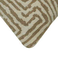 Geometric Jacquard Cotton Cushion Cover 45x45 cm | Woven Beige & Ivory Decorative Throw Pillow Cover | Hidden Zip | Modern Boho Home Décor