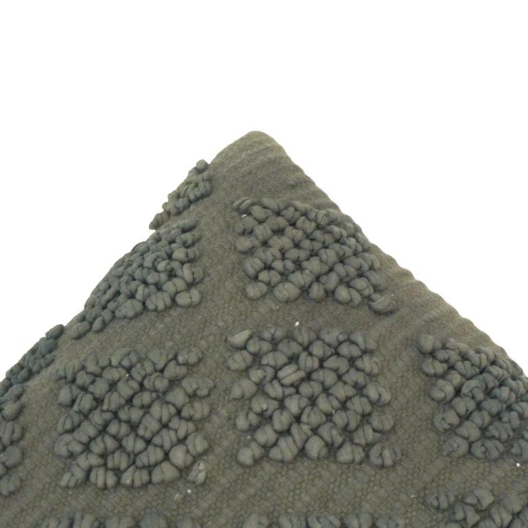 Handmade Tufted Cotton Cushion Cover 45x45 cm | Textured Geometric Boho Pillow Cover | Sage Green Decorative Cushion - Bulk manufacturer & supplier from Panipat, India