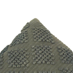 Handmade Tufted Cotton Cushion Cover 45x45 cm | Textured Geometric Boho Pillow Cover | Sage Green Decorative Cushion