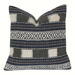 Handgewebter Kissenbezug aus Baumwolle mit geometrischem Streifenmuster | Boho Tribal Muster | 45x45 cm Dekokissenbezug