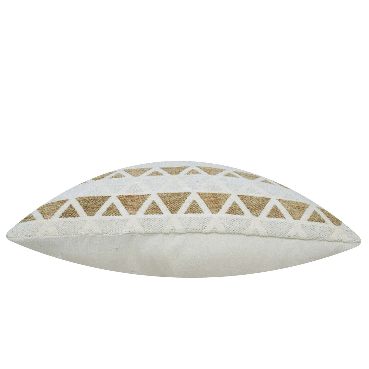 Handcrafted Geometric Cushion Cover 45x45 cm – Ivory & Beige Triangle Pattern