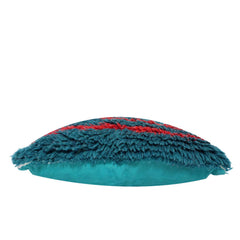 Multicolor striped shag tufted cotton cushion cover 45x45 cm