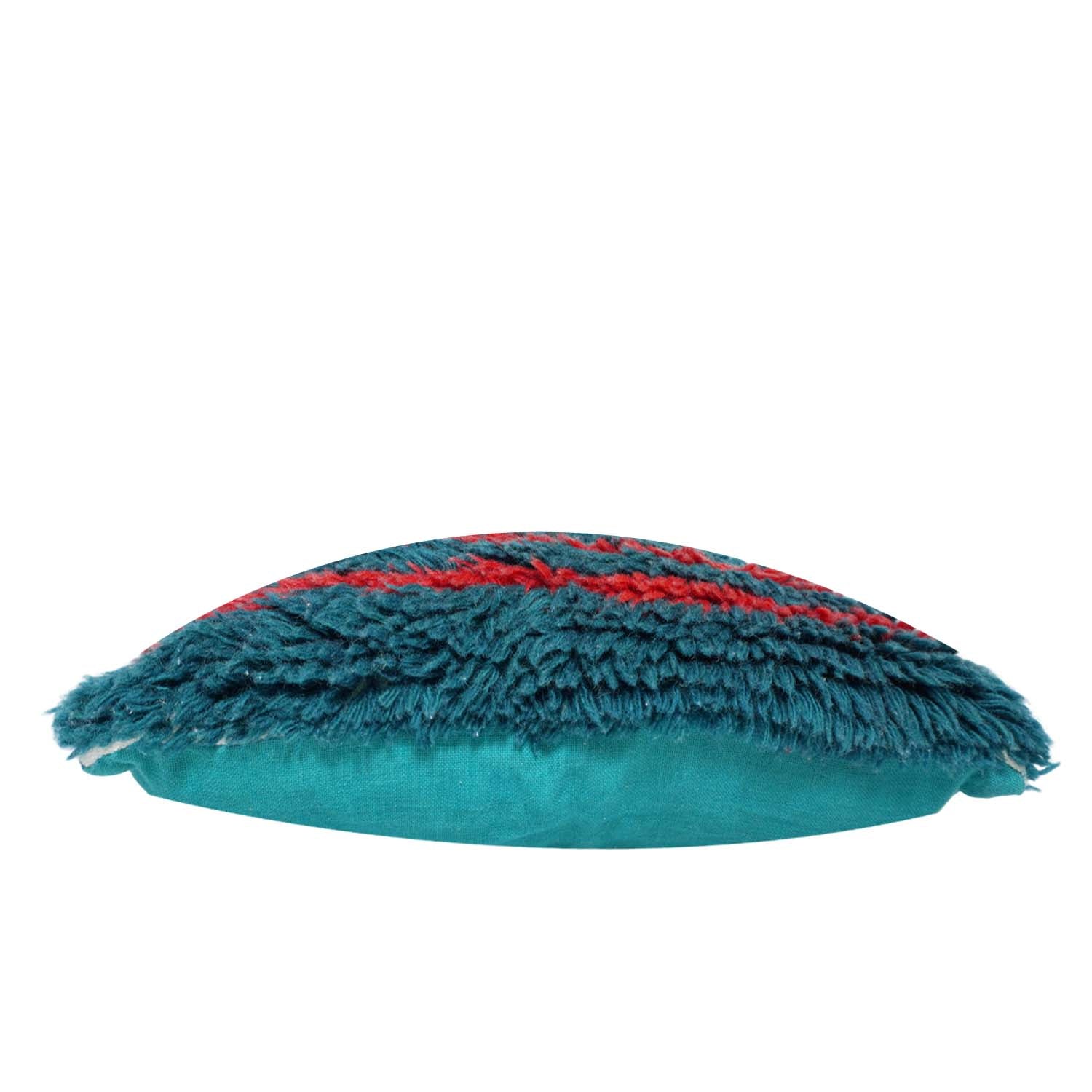 Handmade Tufted Cotton Cushion Cover 45x45 cm | Multicolor Striped Shag Cushion Cover | Soft Decorative Throw Pillow Cover | Boho Home Décor | Concealed Zipper