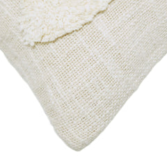 Ivory Textured Botanical Tufted Cushion Cover – 45 x 45 cm