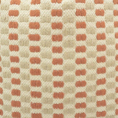 Handmade Textured Cotton Cushion Cover 45x45 cm | Woven Geometric Throw Pillow Cover in Rust & Ivory