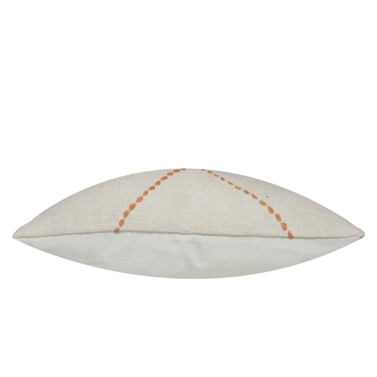Hand Embroidered Cotton Cushion Cover 45x45 cm | Geometric Diamond Stitch Design | Decorative Throw Pillow Cover with Concealed Zip | Natural & Terracotta