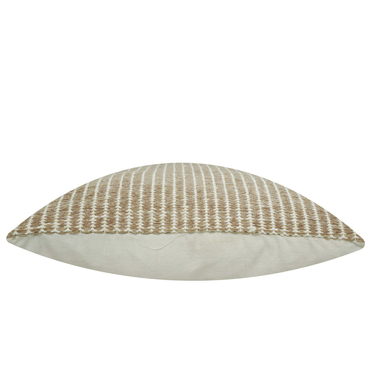 Handwoven Cotton Cushion Cover – Beige & Natural Textured Stripe, 45 x 45 cm