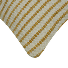 Handwoven Cotton Striped Cushion Cover 45x45 cm | Woven Textured Throw Pillow Cover | Natural & Mustard | Modern Boho Home Décor | Hidden Zip | 18x18 Inch