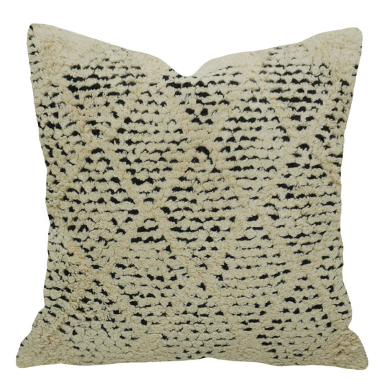 Ivory & Black Geometric Handwoven Cotton Cushion Cover 45x45 cm