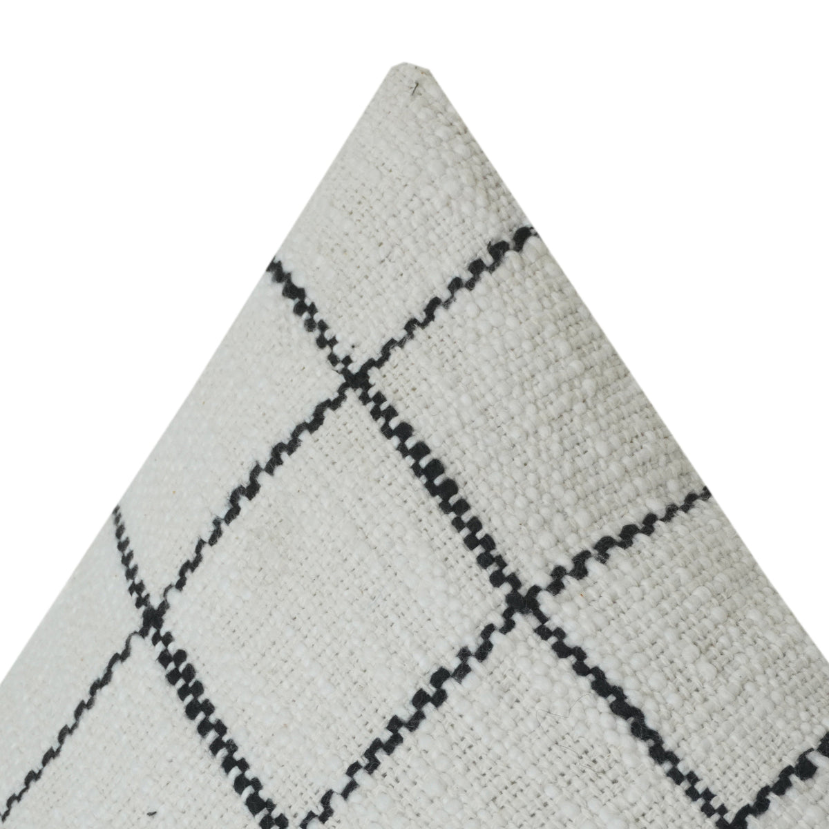 Minimalistischer Kissenbezug aus Baumwolle mit schwarzem Gittermuster | Moderner Kissenbezug mit Karomuster | 45x45 cm - Bulk manufacturer & supplier from Panipat, India