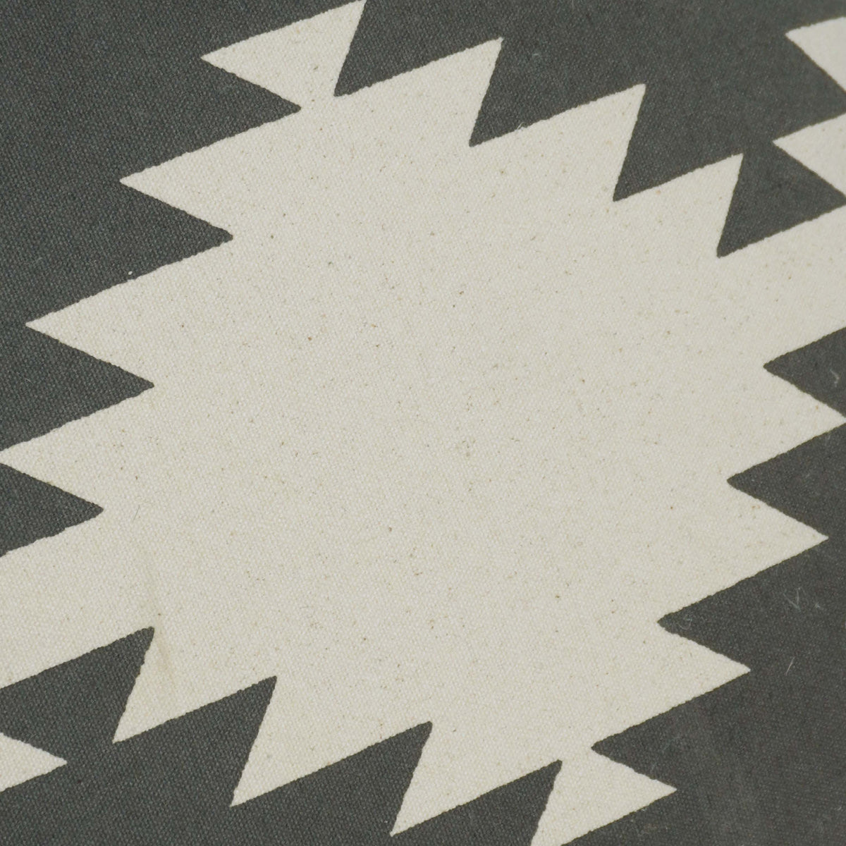 Black and cream geometric printed cotton cushion cover with tassels 45x45 cm