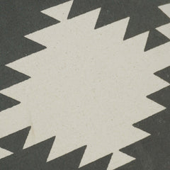 Black and cream geometric printed cotton cushion cover with tassels 45x45 cm